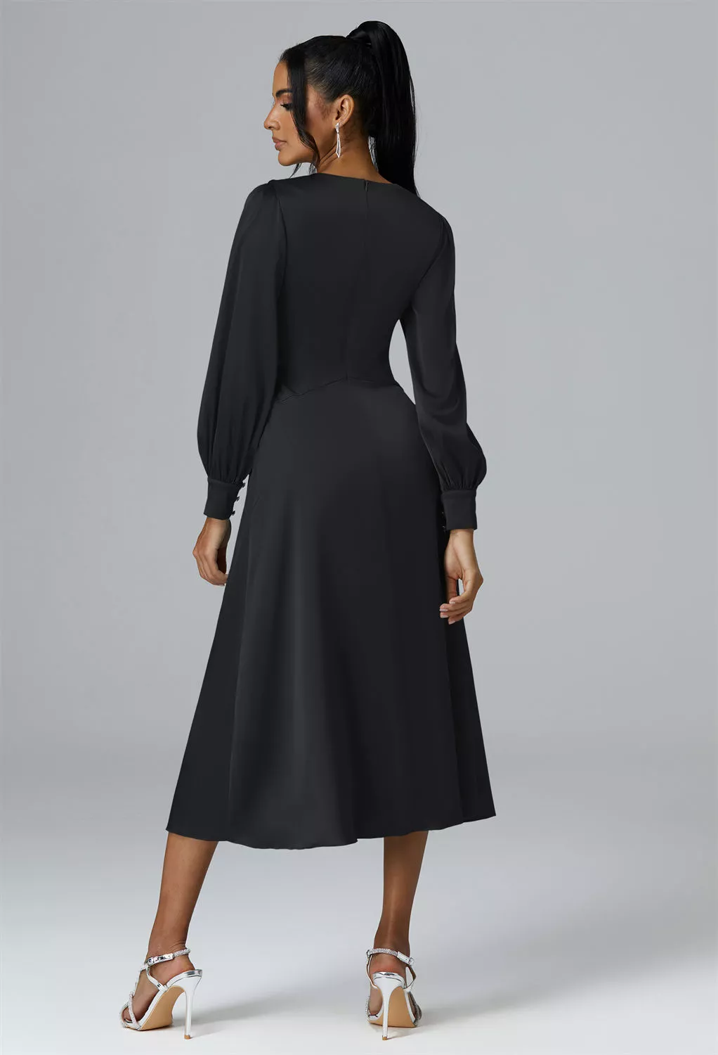 AW Sibylla Black Metallic  Fall Wedding Guest Dresses